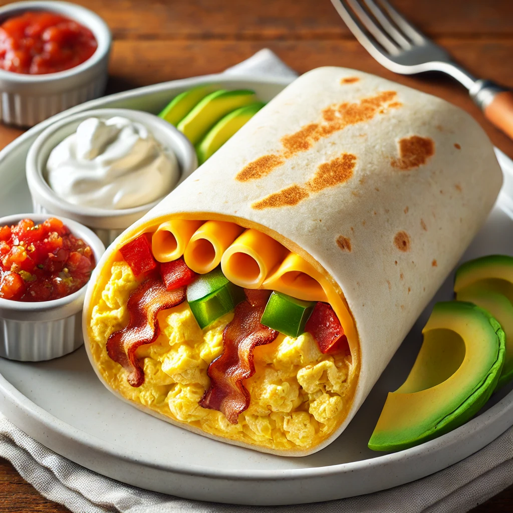 This image has an empty alt attribute; its file name is DALL%C2%B7E-2024-10-19-23.08.01-A-simple-breakfast-burrito-on-a-white-plate.-The-burrito-is-cut-in-half-to-show-the-filling-which-includes-scrambled-eggs-melted-cheddar-cheese-sau.webp